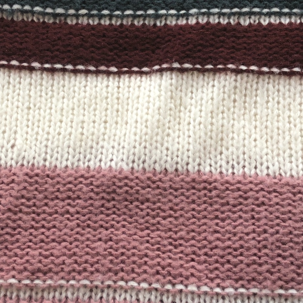 Hippie Rose White Striped Sweater Crew Neck Small - Picture 2 of 5